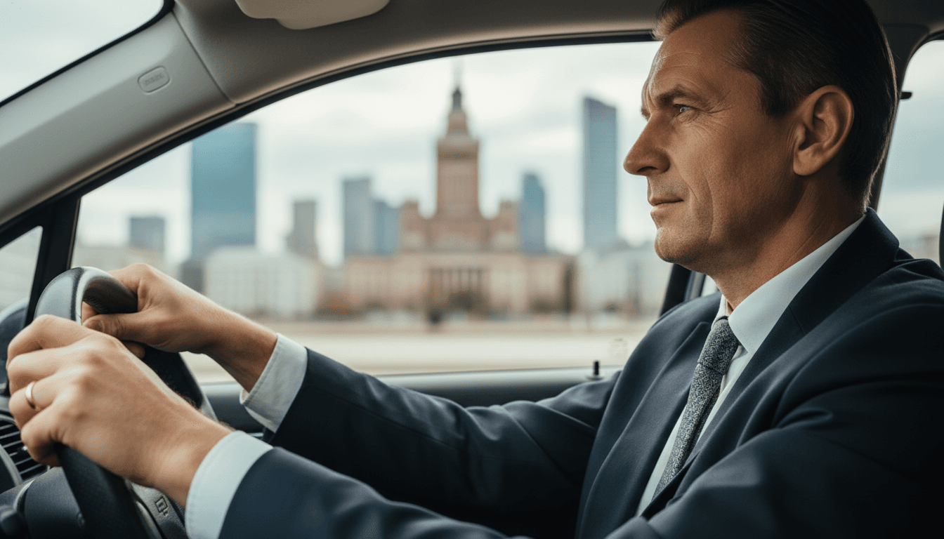 Professional experienced taxi driver at the wheel of a Bestrider vehicle