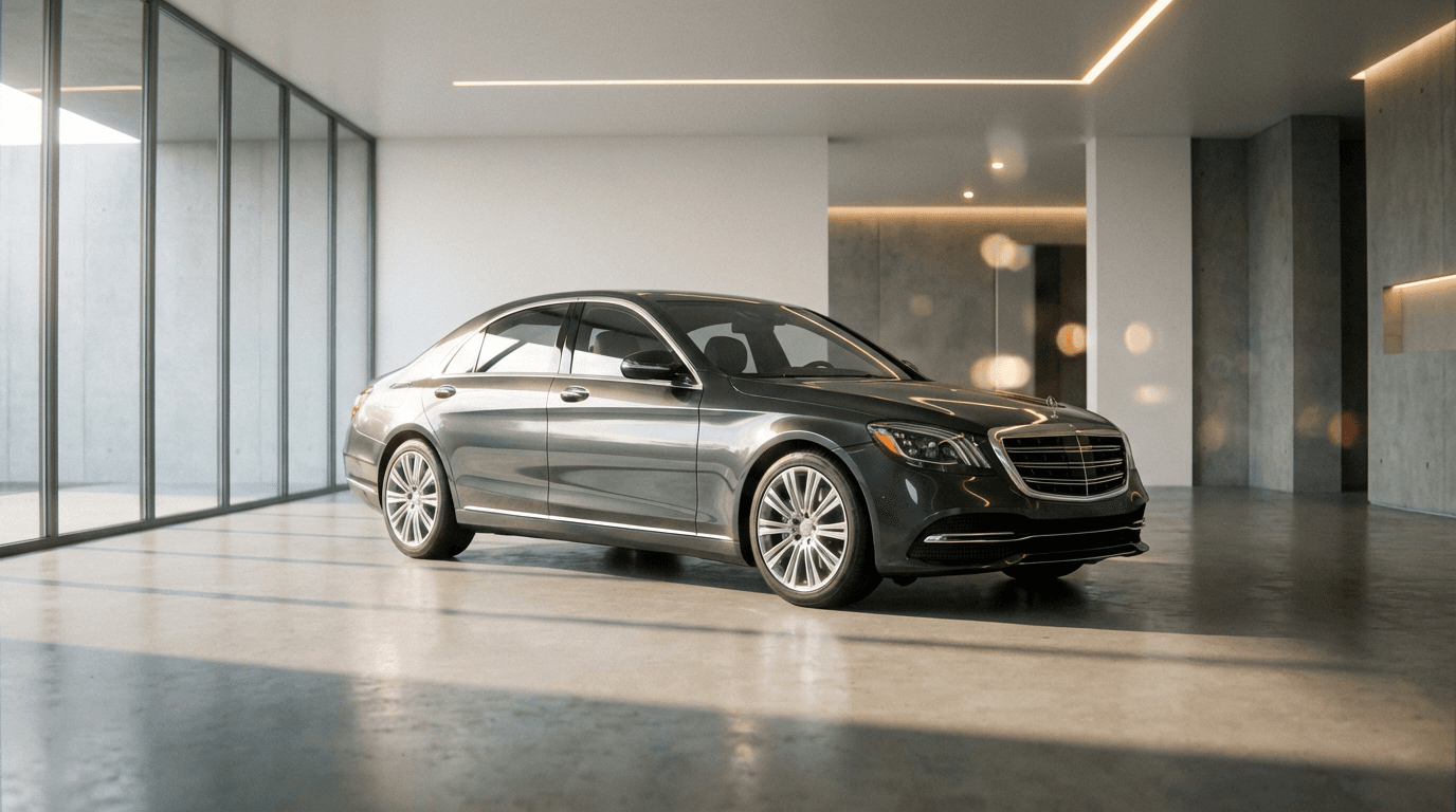 2020 Skoda Superb sedan with leather interior parked in Warsaw