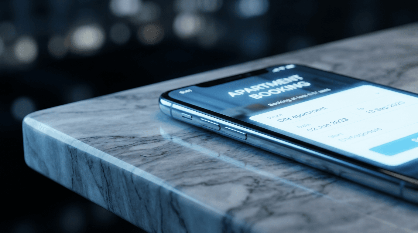 Mobile booking confirmation with transparent pricing and water bottle